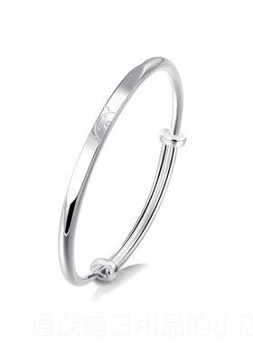 正品clect珂小熊尼银手里镯女纯银年款999轻足维银镯子银饰品生日
