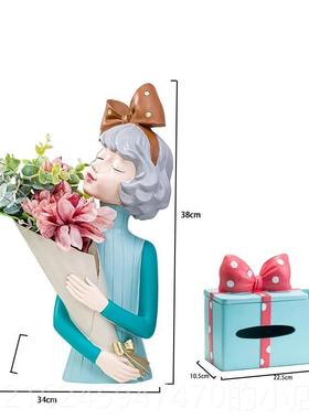 高档插高级感摆件花瓶客奢厅电视柜捧花女孩轻家花居乔迁玄关装饰