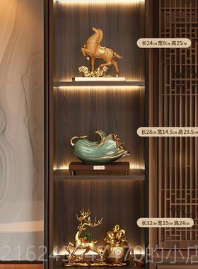 高档新中金玉白菜摆瓷件式百财礼招财办公室装饰品开业物高端陶工