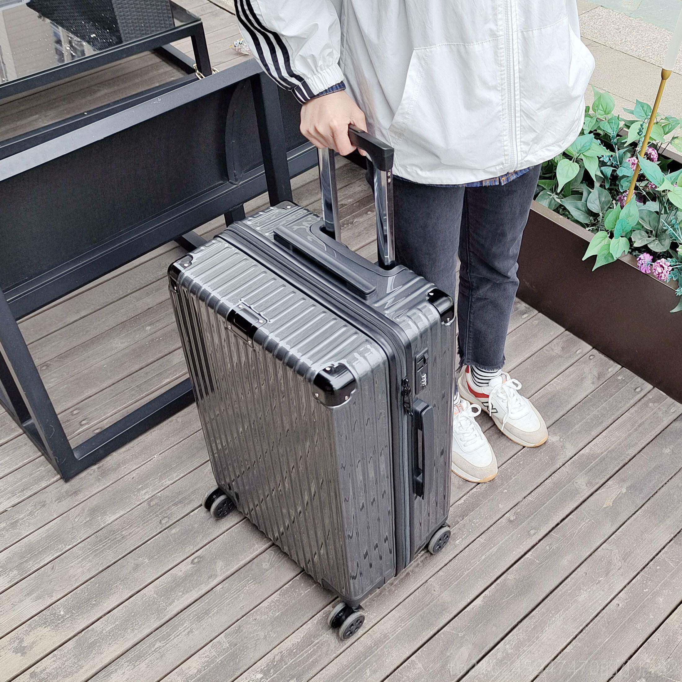 高档轮覆古in箱s拉收杆箱旅行密码皮子万向子母登机行李箱纳静音