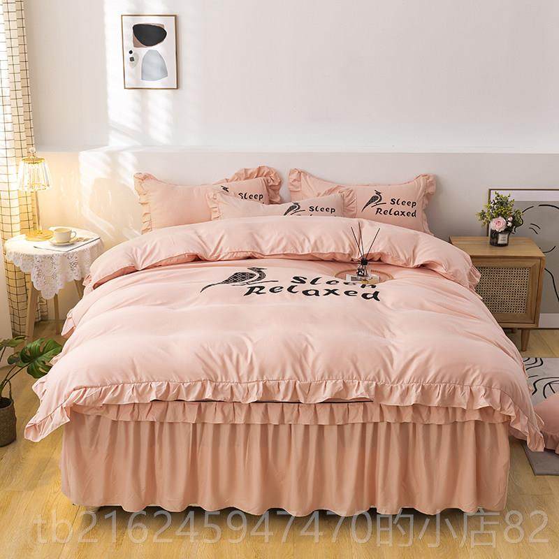 高档公主8风ns纯上棉床裙四件套韩式全棉被套i床罩蕾丝边床用品1.