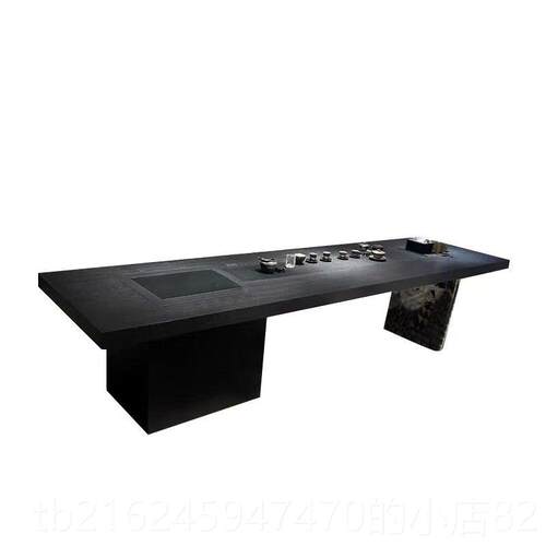 高档大板茶桌新中式高款级现轻奢泡茶台设计办室酒代公店会所智能