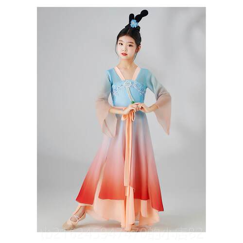 高档舞儿童古典舞演出子服练功服女飘逸身韵纱演衣民族舞蹈扇舞伞