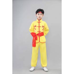 高档儿童术演服男女童打鼓服武馆武练功服中小学舞运动会龙表演出