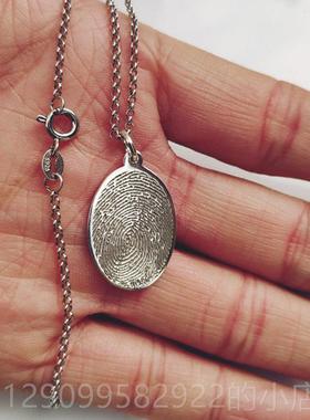 正品指纹字项炼 定纪制照片相片刻个性念情侣情人节 生日520物礼