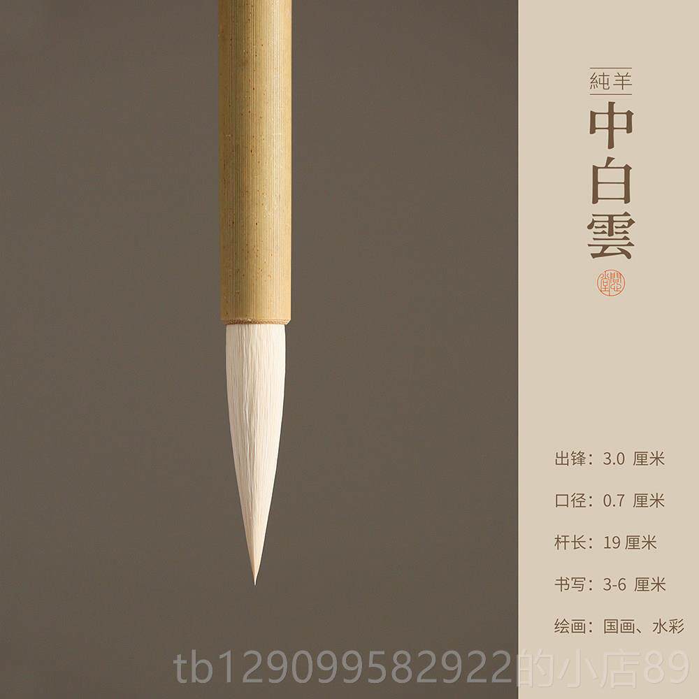 正品心堂毛笔纯羊毫大白云初学套装学生毛笔笔工国分画染问色染清