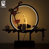 禅意摆茶件家用桌面圈装 陶迷新新中式 摆中式 饰品客厅灯玄关室创意