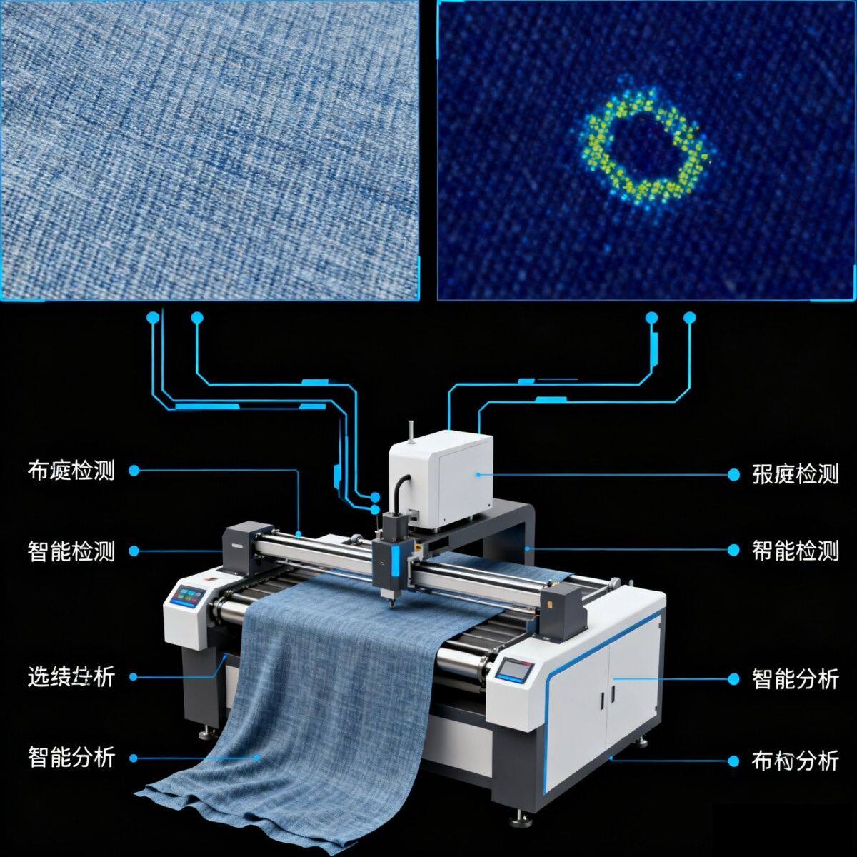 工业相机视觉图像分析布匹面料表面缺陷瑕疵斑点检测仪器智能设备