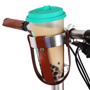 摩托车杯架复古奶自茶悬定挂单车车皮革夏季用固骑行水壶架B5行车