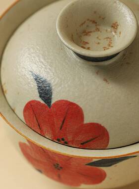 青花火石红陶瓷二室才碗中式泡茶碗家用办盖公夫无品牌/茶具泡茶