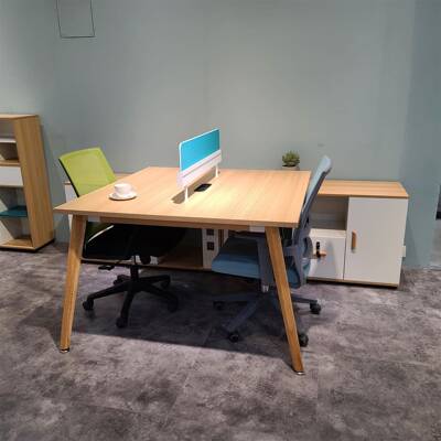 办公桌101新中式电现脑桌4人位职代位双人桌员椅组合屏风简约财务