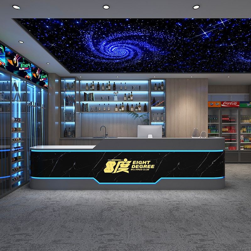 工业风台球厅收银台健身房电竞网咖会所前台接待台酒吧吧台桌