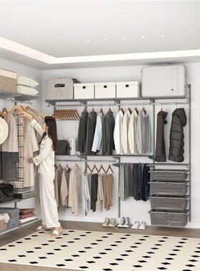 【3ROOMS】定制金属衣柜走入式整体衣帽间转角砌墙柜子diy架子