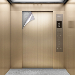 电梯轿厢贴膜电梯门贴纸内部装饰高级装潢改色翻新金属拉丝保护膜