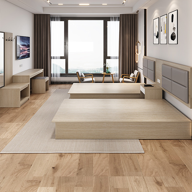 酒店宾馆床家具定制厂家标间单间全公寓民宿单床客房床简约