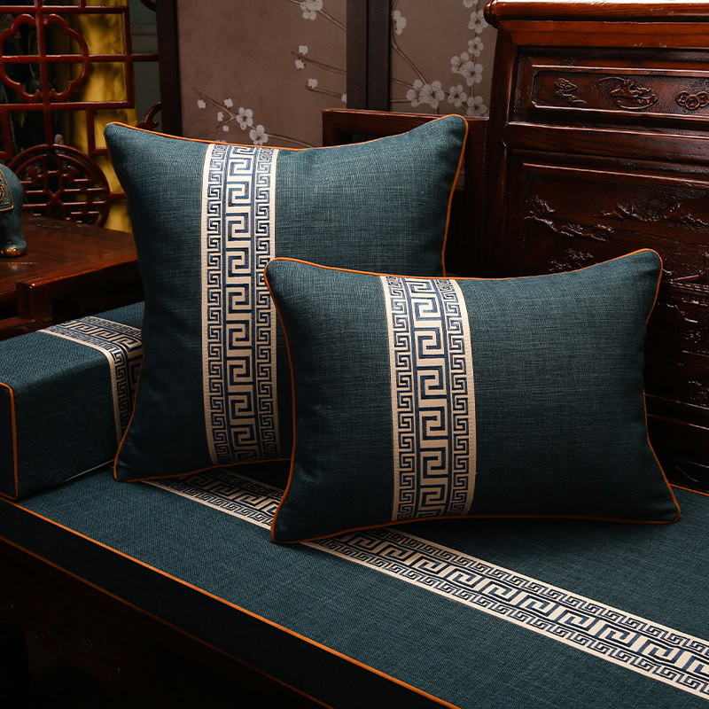 中式红木沙发防滑坐垫实木罗汉床罩套太师椅圈椅乳胶椰棕座垫定制