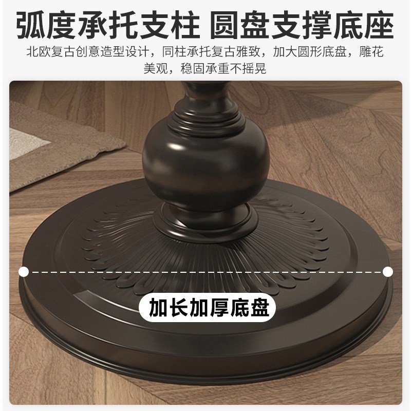 沙发旁边小边几侧边柜客厅家用小茶几复古简约铁艺床头柜圆桌黑色