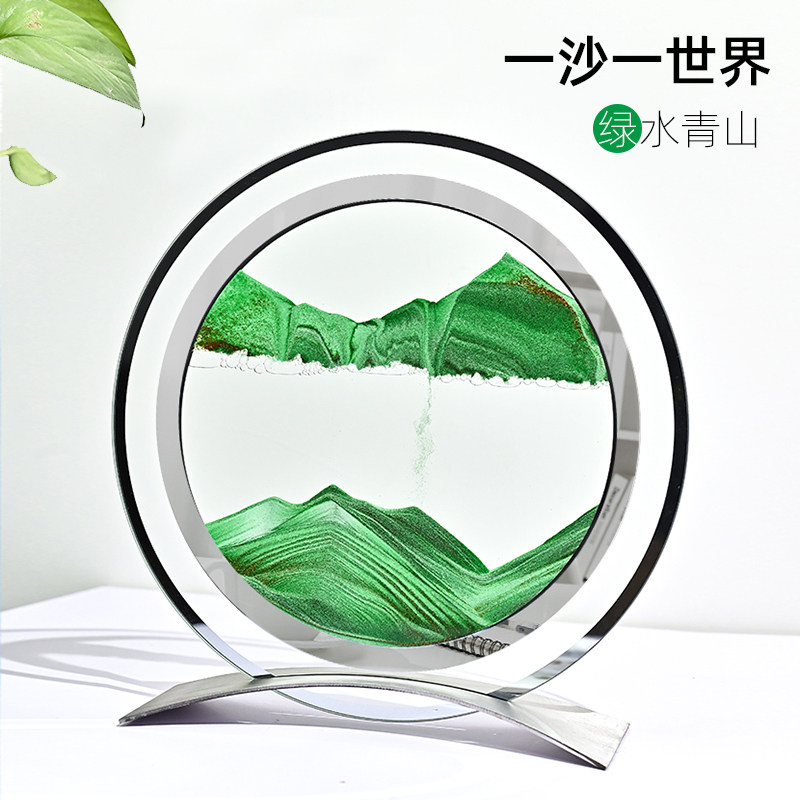流沙画摆件沙漏3d立体动态翻转解压创意家居客厅卧室桌面装饰礼品