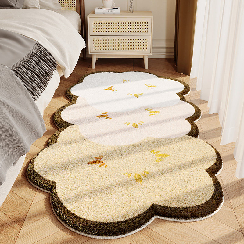 异形仿羊绒地毯卧室床边毛绒垫子房间加厚羊羔绒主卧床下毛毯地垫