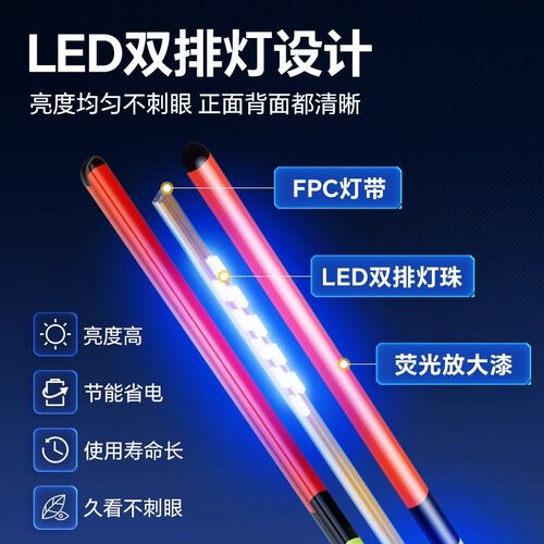 小凤仙高灵敏醒目细尾夜光漂日夜两用高亮LED鱼漂电子漂鲫鲤浮漂