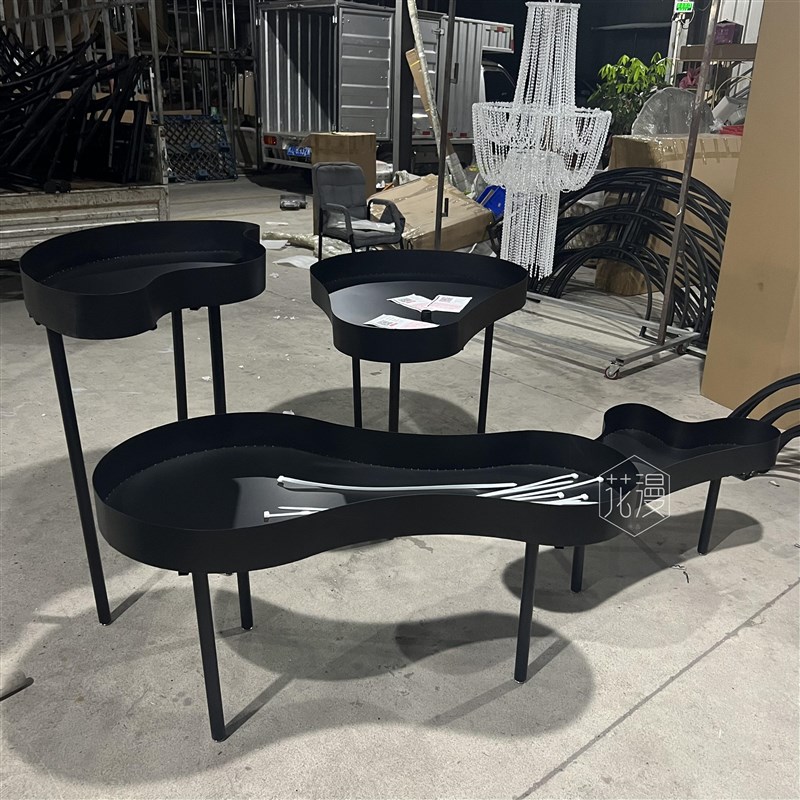 婚庆道具波浪铁艺甜品台云朵甜品台四件花器摆件花架子舞台摆件