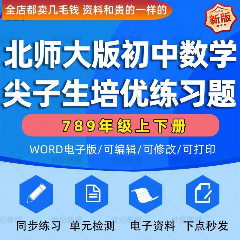 2024北师大版初中数学尖子生培优七八九789年级上下册讲义同步练