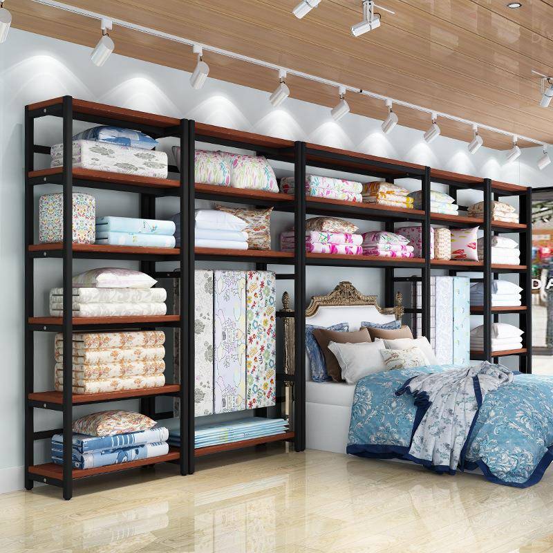四件套头家纺店货架置物架多床上用品布层料布架见描述子展挂示架
