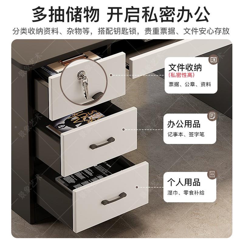 电脑桌台式公家用现代简约卧室A15S深灰学生学习写字书桌办带屉桌
