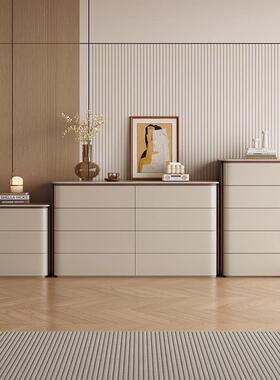 简现代卧室实木斗柜客厅OUS储纳物抽柜床尾置物柜屉收斗橱靠约墙