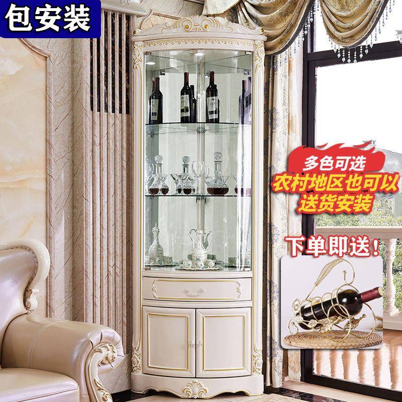 欧柜003酒柜式柜古复实木三角酒转角墙角客厅弧形三角形客厅角落