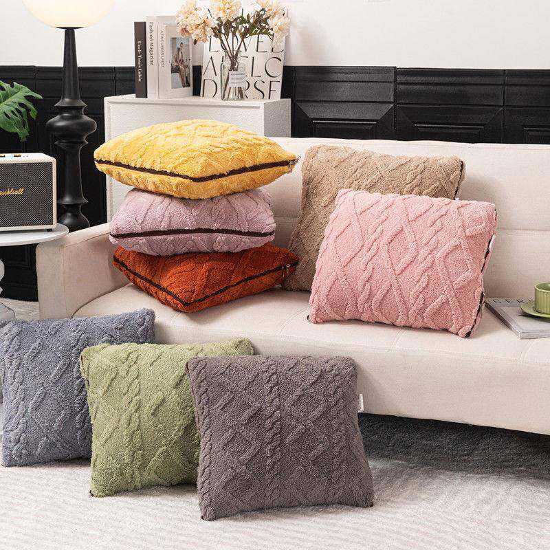 色双面加塔夫厚抱枕被子两用绒汽上办公室保暖靠垫枕头被毯厂家直,居家布艺,抱枕被,淘宝优惠券,粉丝福利购,淘宝优惠卷