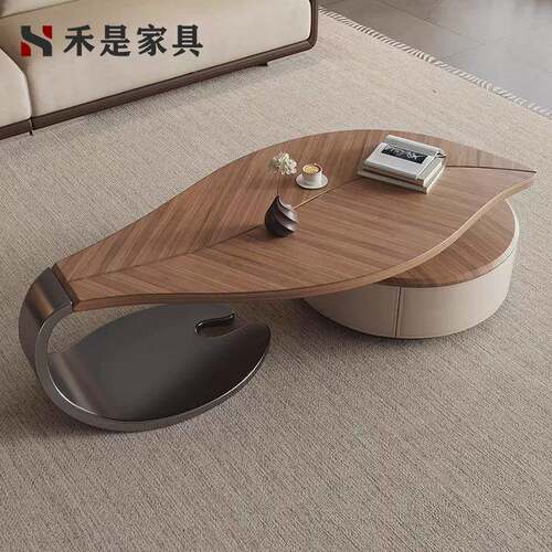 中古风茶几客厅家用轻设计师创意树叶茶几2现奢025GWP新款意代式