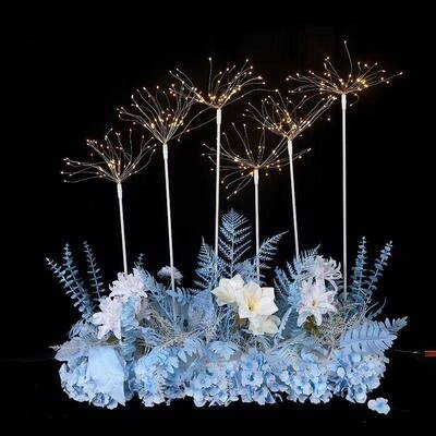 婚WOR庆道具花烟花火饰地灯婚礼吊顶舞台装路引灯烟花插灯地插路