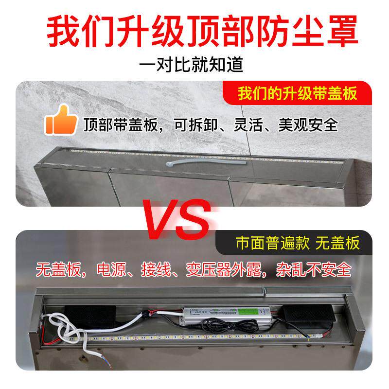 智能不锈钢浴室柜镜柜417生挂式单墙独带灯沥水卫间收纳怡家柜行