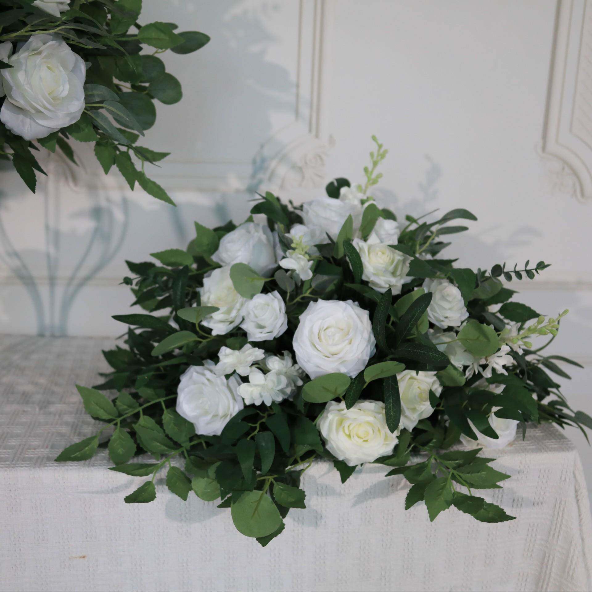 台新庆仿真玫瑰花球婚礼舞餐桌装饰花婚几何路引烛台1053插花摆款