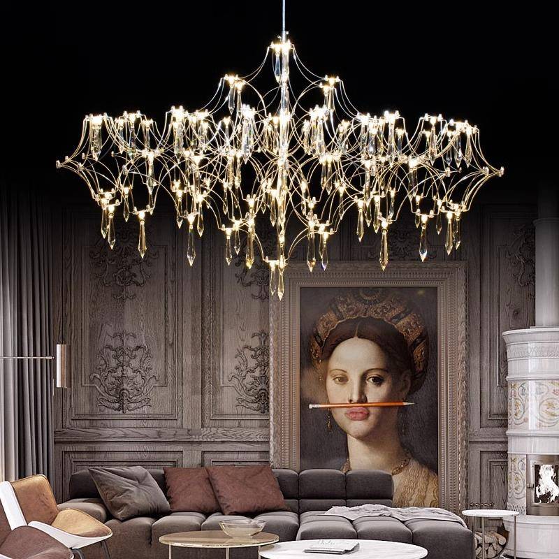 法式水晶吊灯后方轻现代奢别墅复式楼客厅餐厅卧室LED光立LD809E