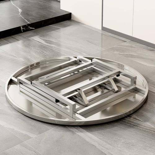 钢不锈折叠圆桌家用餐桌可折叠桌子酒带席省间圆桌转盘查看详情加