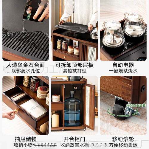 移小型茶桌茶水柜家用放阳台泡茶桌茶一体茶台几桌套QDC子喝茶动