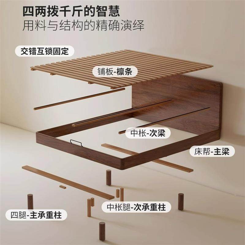 全实木GKS家用室床黑胡桃木双人床鲸玺悬浮现床小户型齐边床卧代,电子元器件市场,其它元器件,淘宝优惠券,粉丝福利购,淘宝优惠卷