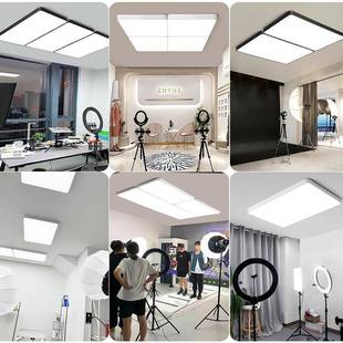 专主播直播间无灯超33312亮ED吸业顶吊L影灯理发店美颜补光顶灯服