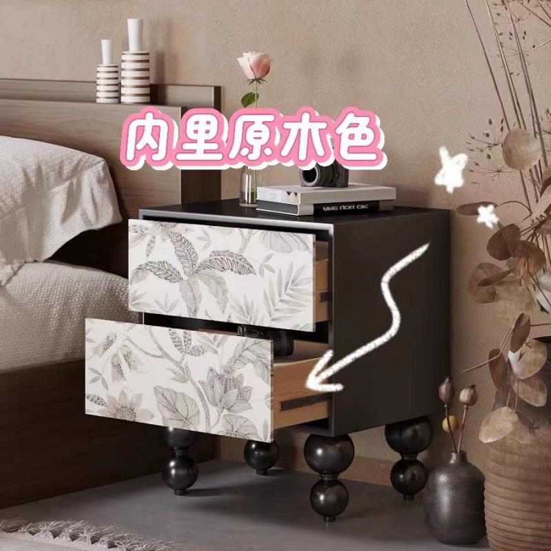 法式复古奶油-风物床柜卧室柜家用床边柜房间抽屉柜多功能头斗储