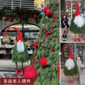 圣列诞老节日植物装 饰TUQ布置摆件店橱窗网铺人红拍照打卡道具陈