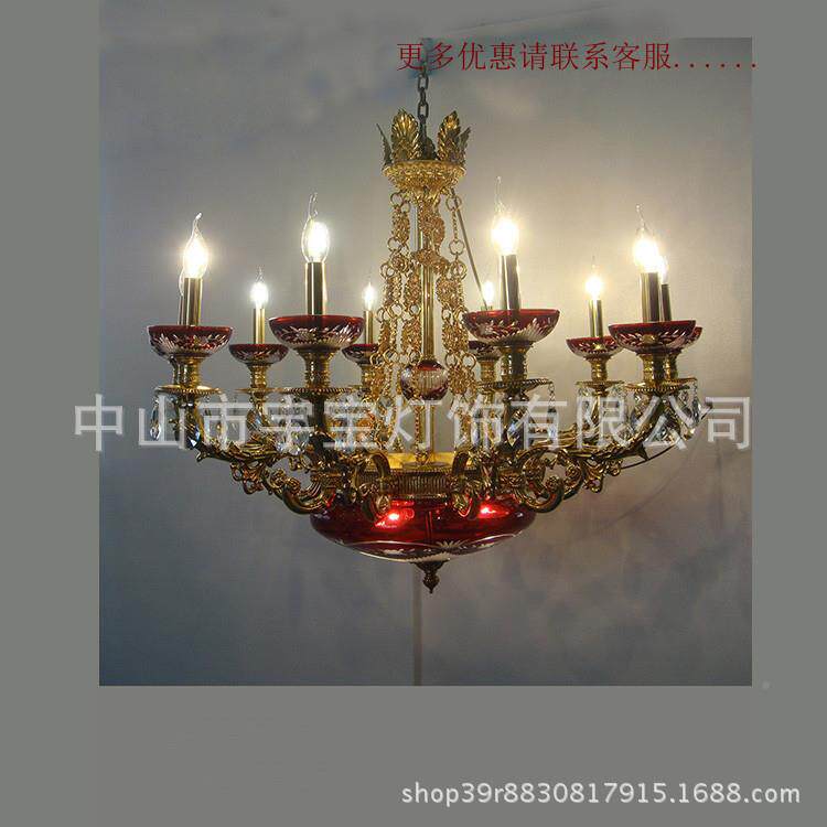 法式YB8144吊家灯烛全铜装大吊气客厅餐厅卧室蜡灯欧式别墅复式楼