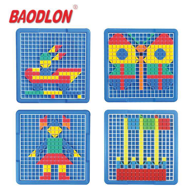 BASNTODLON宝龙术拼盘加厚拼插积木美德幼玩儿园桌面具