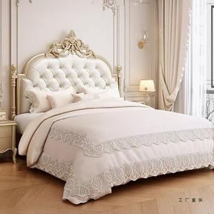 法式 轻实奢木床婚2.0米双人公主YOG床卧床主1.8米软包储物床