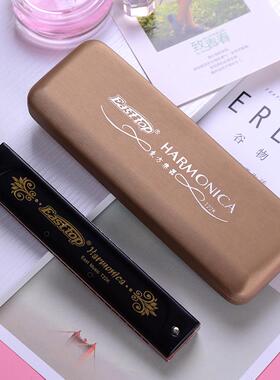 EATTOP方鼎2东2孔复音口琴C调学生GHC琴成人演奏S口黑色铜外壳