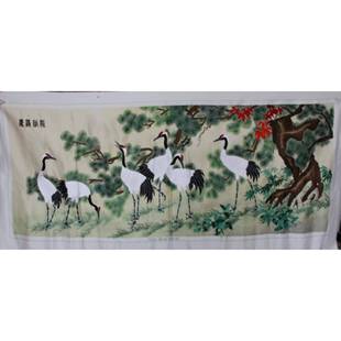 苏绣绣337饰片客厅办公室装画工绣手挂刺画家居画饮中八仙生产