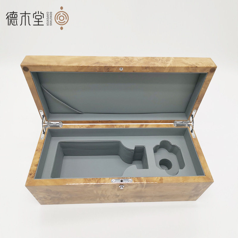 钢琴漆高光木质红酒盒 高档单支装木制红酒包装盒 香槟包装木盒