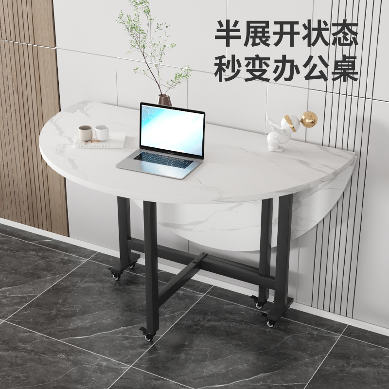 餐桌折叠桌小户型家用大圆桌出租房吃饭桌子简易饭桌圆形现代简约