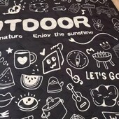 加厚机洗超声波黑白民族风野餐垫屋脊内垫帐篷铝膜防潮垫露营地毯